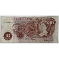 GREAT BRITIAN UK ENGLAND 1966 . TEN 10 SHILLINGS BANKNOTE and MILITARY NOTES